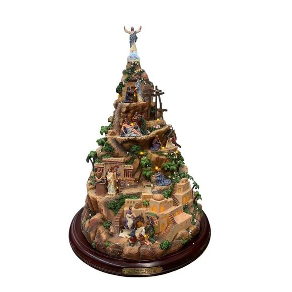 Thomas Kinkade Faith Mountain Christmas Diorama Miniature Figurines - Picture 1 of 14